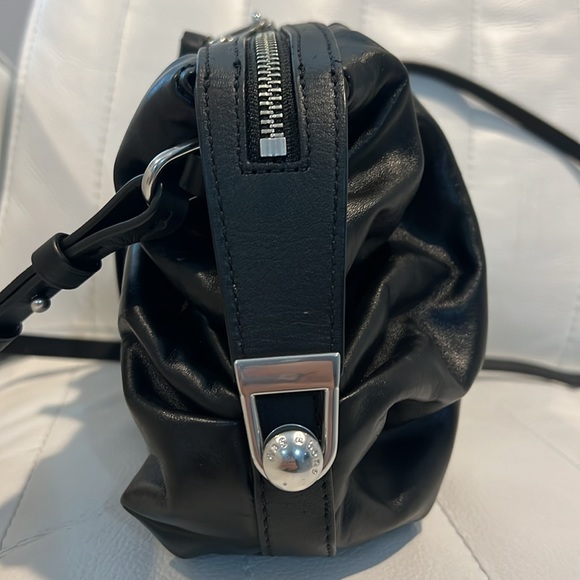 Rag & Bone Black Leather Top handle Convertible crossbody bag with silver - Picture 5 of 7